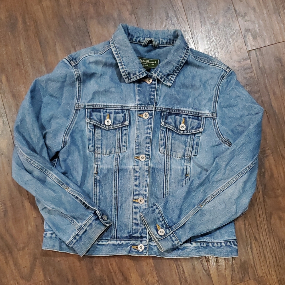 Eddie Bauer Blue Denim Jacket 100% Cotton